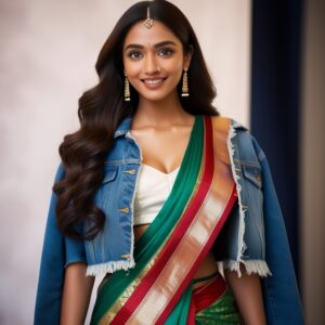 banarasi sarees, banarasi silk sarees, pairing with a croptop