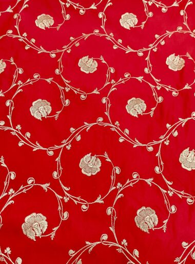 Elegant Kalindi Jaal Silk Saree featuring intricate floral jaal weaving on premium silk fabric, ideal for festive and traditional occasions.