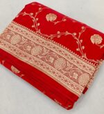 Elegant Kalindi Jaal Silk Saree featuring intricate floral jaal weaving on premium silk fabric, ideal for festive and traditional occasions.